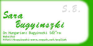 sara bugyinszki business card